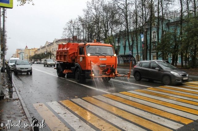В Смоленске обеззараживают дороги