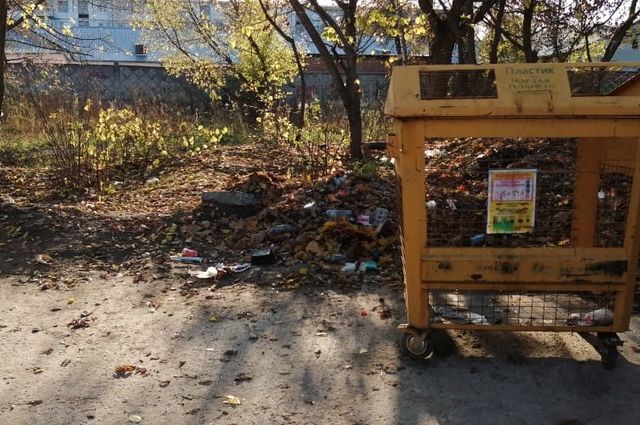 В Брянске украли контейнер для раздельного сбора отходов