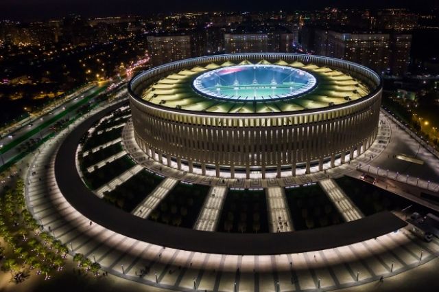 Подразделения ОМОН обследуют стадион ФК «Краснодар» перед матчем с «Челси»