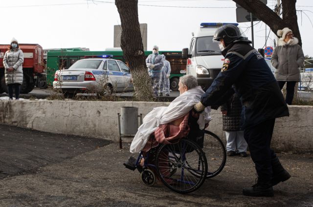 Последствия взрыва в больнице в Челябинске