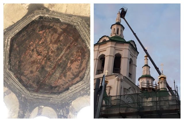 Под куполом тюменской Церкви Спаса обнаружили композицию