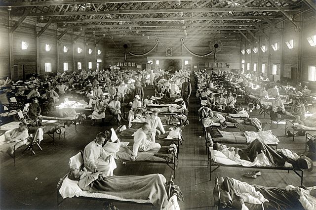Эпидемия испанского гриппа, Кэмп-Фанстон, Канзас, 1918 г​.