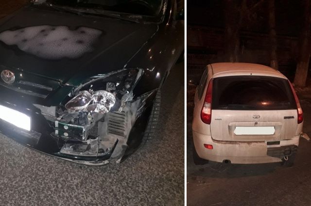 В Тольятти водитель Toyota толкнул на дерево «Калину» с девушкой за рулём