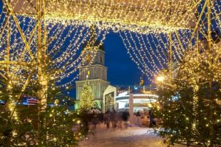 В Киеве началась установка главной елки Украины