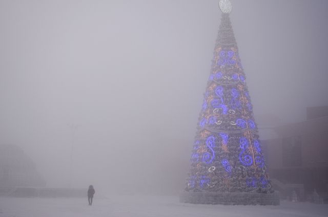 В Якутии зажгли первую в России новогоднюю ёлку