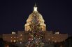 Главная рождественская ель у Белого дома в Вашингтоне, США.