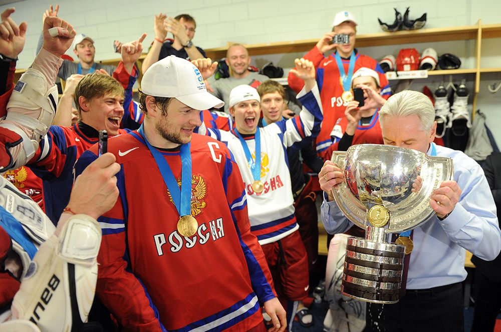 Победа сборной России на чемпионате мира по хоккею в 2012 году.