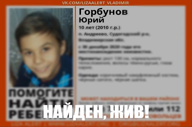 В Судогодском районе найден пропавший 10-летний школьник