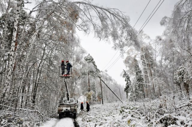 Псковские энергетики круглосуточно устраняют последствия ледяного дождя