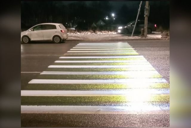 Первый проекционный пешеходный переход появился в Пскове