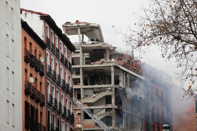 Опубликовано видео с последствиями мощного взрыва в Мадриде