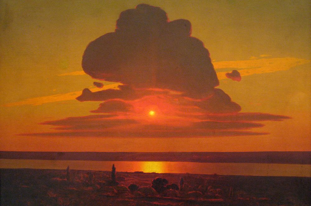 «Красный закат». 1905-1908. Одна из последних больших картин, написанных Куинджи.