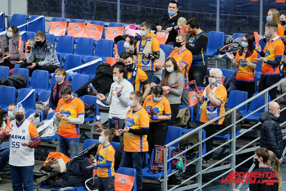 Баскетбольный матч «Парма» - «Калев» в Перми.