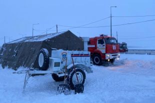 Пункт обогрева МЧС на кубанской трассе.