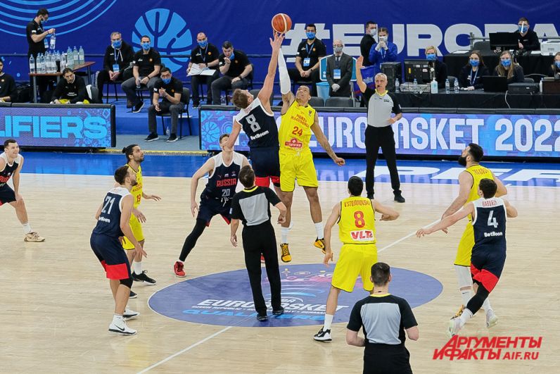 Баскетбольный матч мужской сборной России и Северной Македонии в Перми.