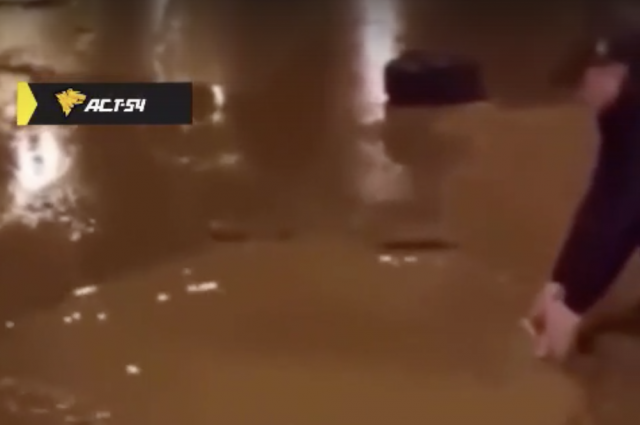 Сотрудники ГИБДД Новосибирска заставили водителей черпать воду из ям
