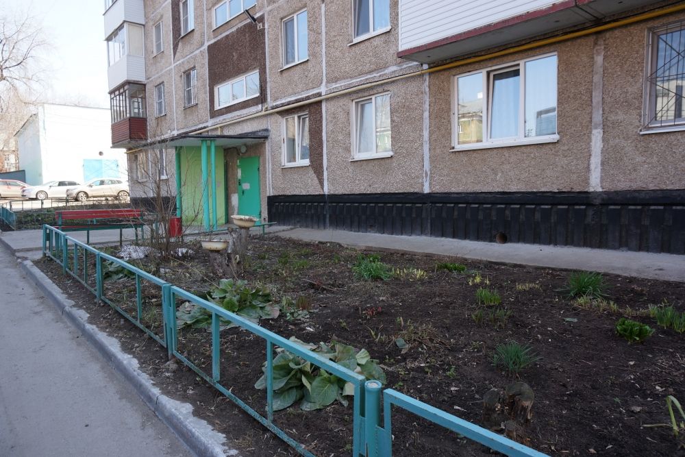 Газоны "причесали" травинка к травинке и создали композицию из подручных средств.