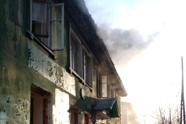 В Перми произошёл пожар в расселённых домах на проспекте Парковом