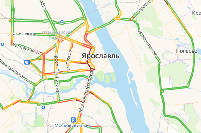 Карта пробок ярославль онлайн в реальном времени