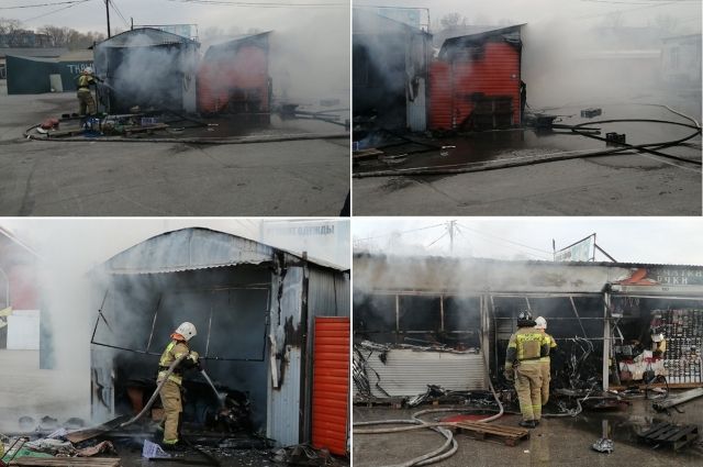В Новокуйбышевске на городском рынке произошёл пожар