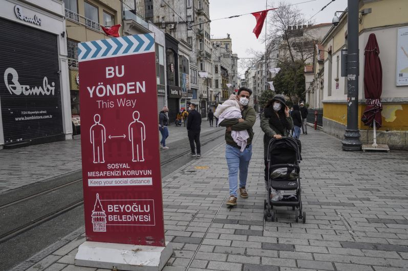 Прохожие на улице Истикляль в Стамбуле