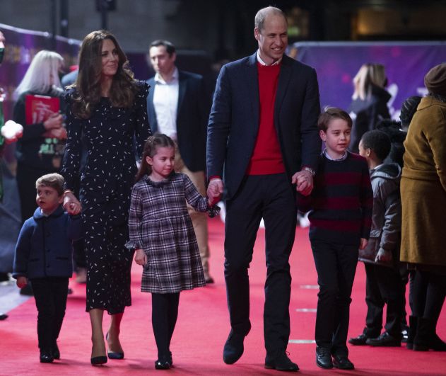 Принц Уильям и Кейт Миддлтон с детьми, декабрь 2020 года