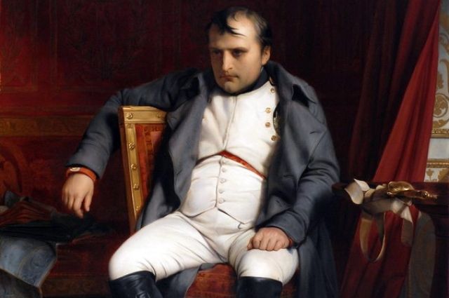 Наполеон Бонапарт после отречения во дворце Фонтенбло. Деларош (1845).