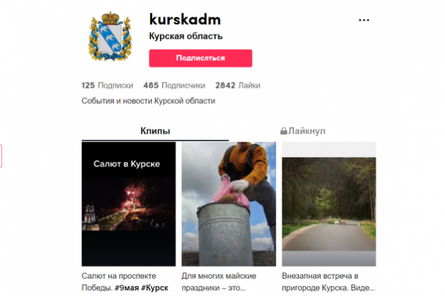 У администрации Курской области появился свой канал в TikTok