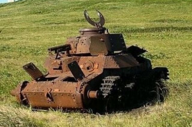 Японский танк на острове Шумшу