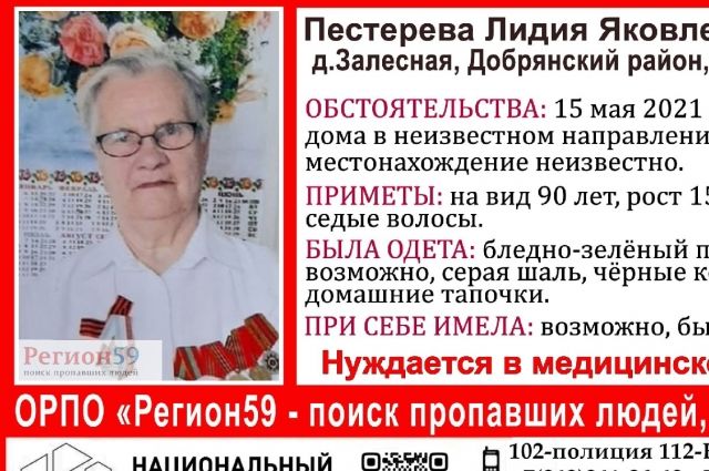 В Пермском крае объявили срочный сбор на поиски пожилой женщины в лесу