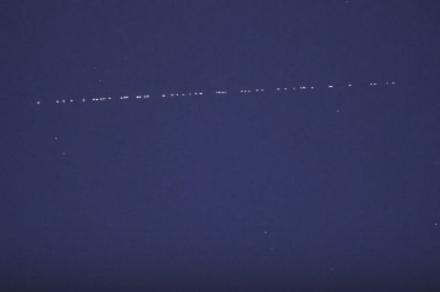 Цепочку спутников Илона Маска удалось снять псковскому астроному