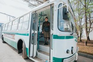Выставку, посвящённую 95-летию пермского автобуса, можно увидеть в ретро-гараже.