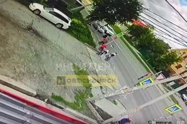 Появилось видео момента наезда BMW на мальчика с велосипедом в Новосибирске