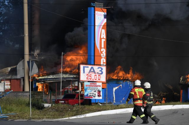 Пожар на АЗС в Новосибирске