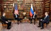 Госсекретарь США Энтони Блинкен, президент США Джо Байден, президент РФ Владимир Путин и министр иностранных дел РФ Сергей Лавров (слева направо)