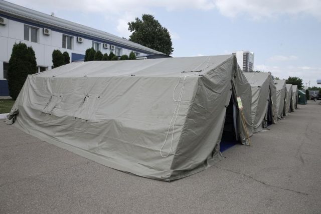 В Краснодаре в рамках учений разбили палаточный лагерь