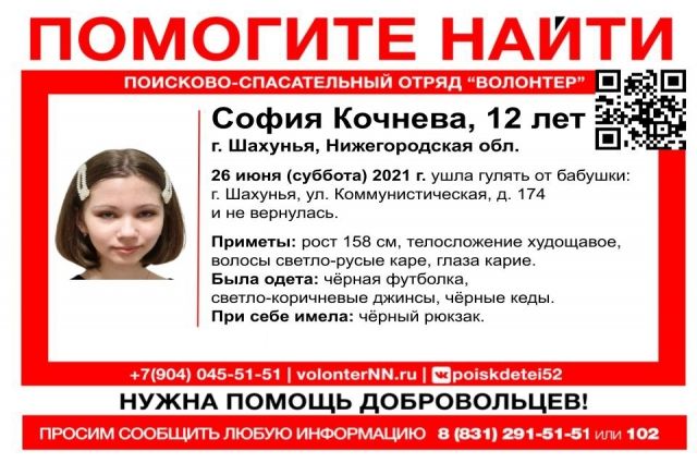 12-летняя девочка ушла гулять в Шахунье и до сих пор не вернулась