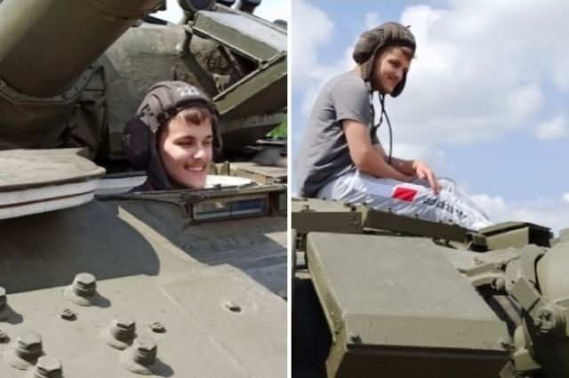 Военные исполнили мечту братьев-близнецов из Самары прокатиться на танке
