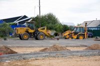 В Оренбурге в парке в Южном залили основание скейт-парка и проложили водопровод.