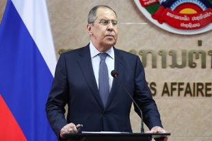 Министр иностранных дел РФ Сергей Лавров во время совместного выхода к прессе во Вьентьяне.