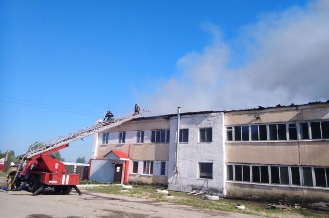В Нижегородской области потушили крупный пожар на производстве паллетов