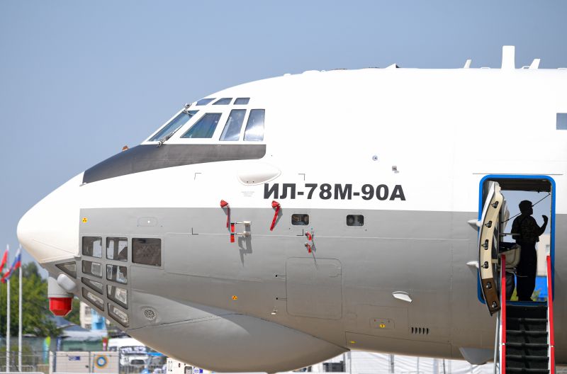 Военно-транспортный самолет Ил-78М-90А, представленный на Международном авиационно-космическом салоне МАКС-2021
