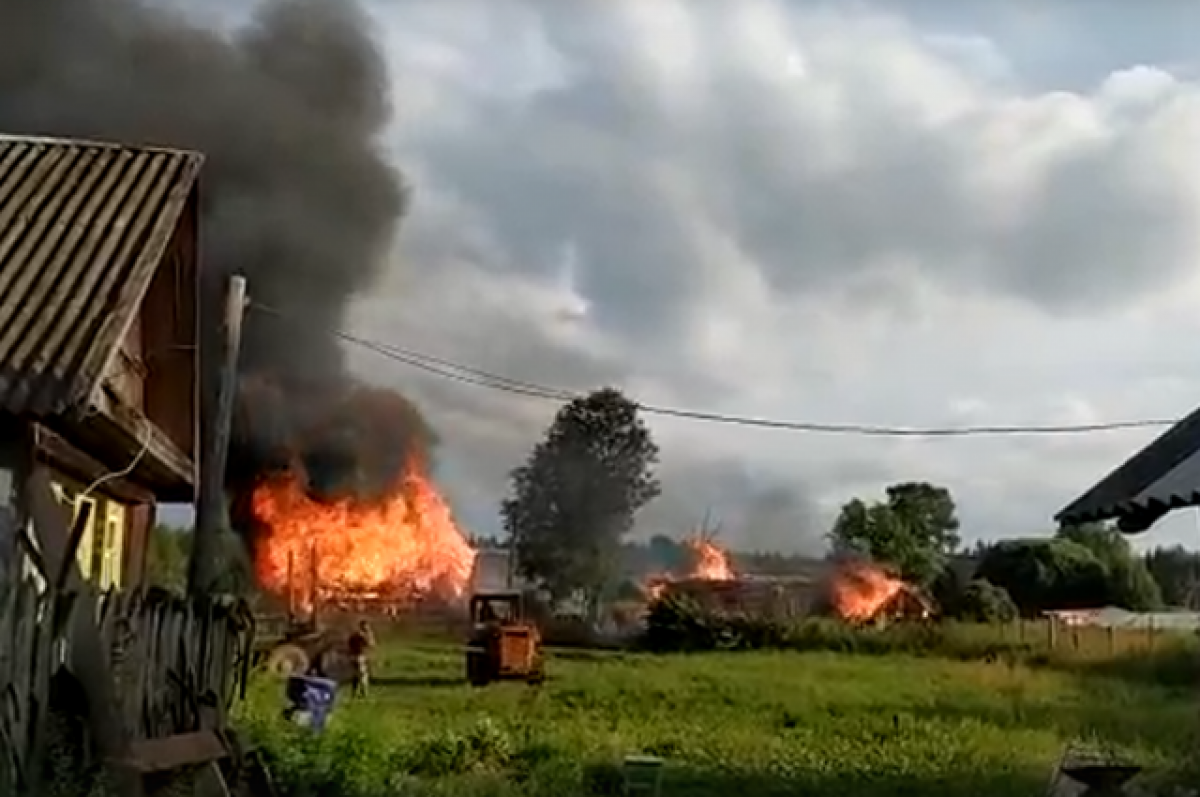 Появилось видео страшного пожара в Тверской области | АиФ Тверь