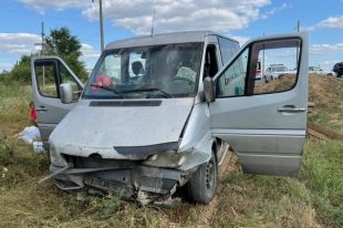 В Луганской области микроавтобус с шестью пассажирами вылетел в кювет