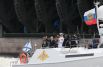  Президент РФ, верховный главнокомандующий Владимир Путин на Главном военно-морском параде по случаю Дня Военно-морского флота РФ.