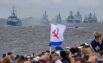 Корабли на Главном военно-морском параде в честь Дня ВМФ в Кронштадте.