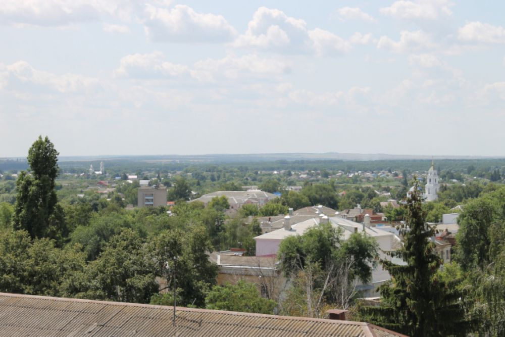 Панорама города с высоты смотровой башни историко-художественного музея имени Крамского