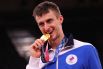 Российский спортсмен Владислав Ларин, завоевавший золотую медаль в соревнованиях по тхэквондо в весовой категории свыше 80 кг среди мужчин на XXXII летних Олимпийских играх