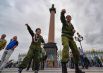Празднование Дня Воздушно-десантных войск на Дворцовой площади в Санкт-Петербурге