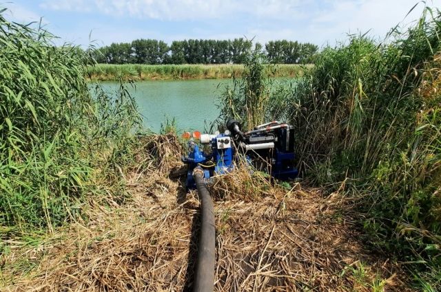 С помощью этой установки фермер перекачивал воду из реки Красной на поле. 